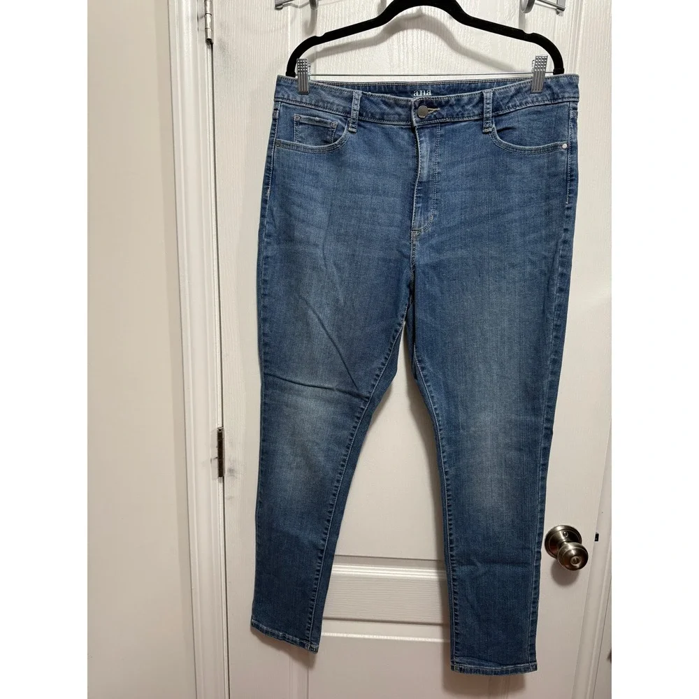 ana a new approach‎ womens skinny jeans size 16 blue wash stretch denim